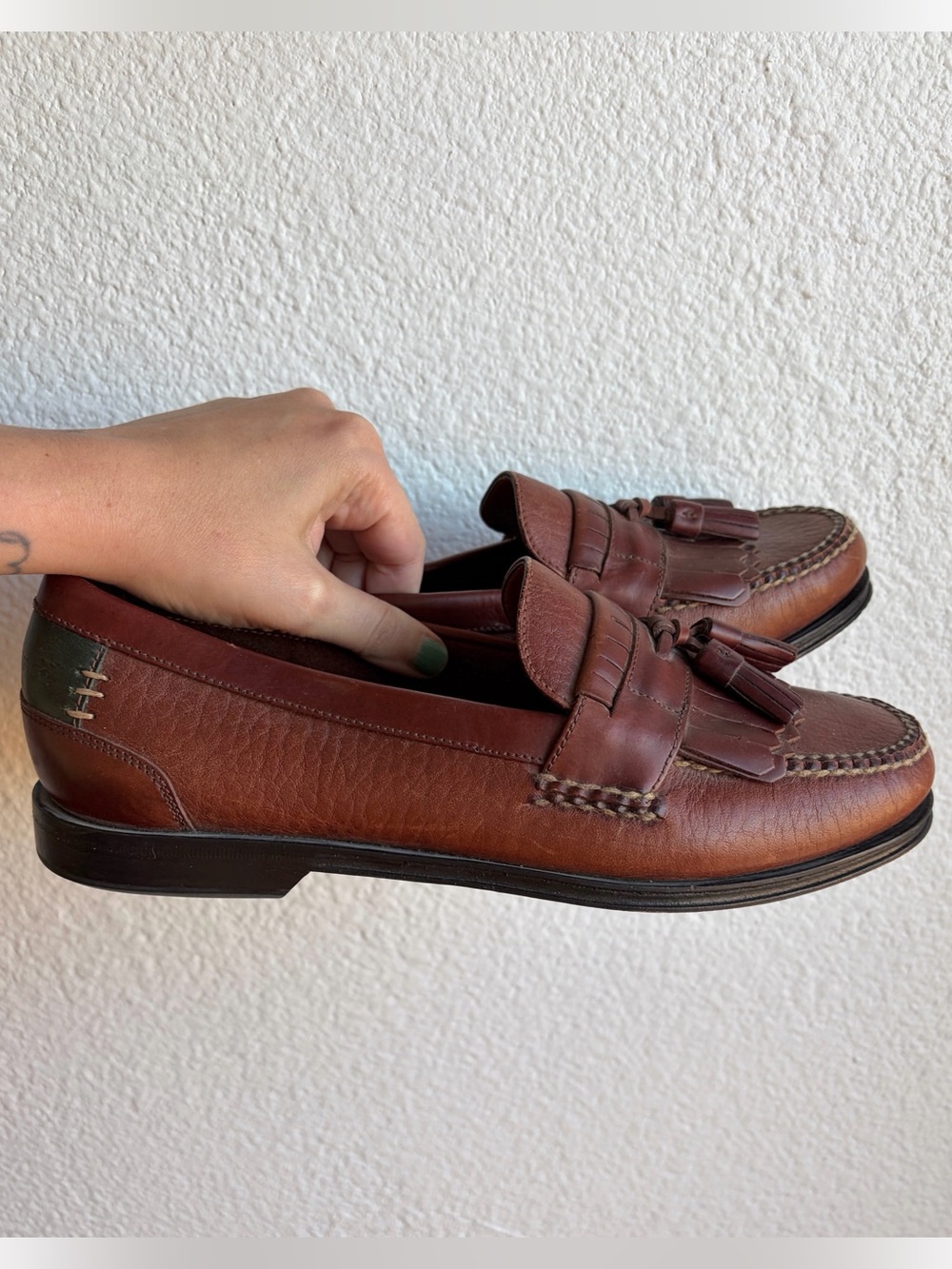 H.S. Trask Brown Kiltie Loafers 8